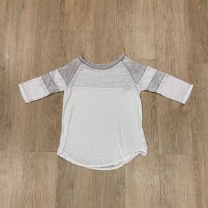 T&B Kids White And Gray Tee / Size 8/10 M